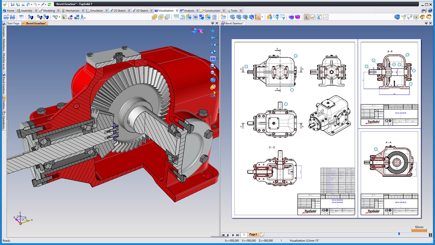 TopSolid Design Program 3D CAD CAM Skrzynia Biegów
