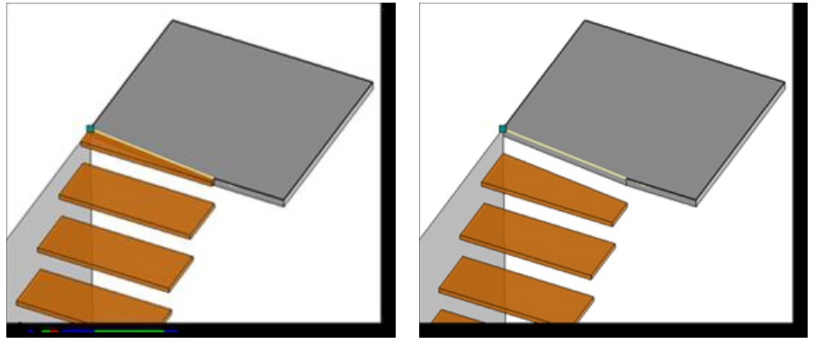 TopSolid Design CAD/CAM 2023 - Wyrównanie pierwszego stopnia schodów do osi